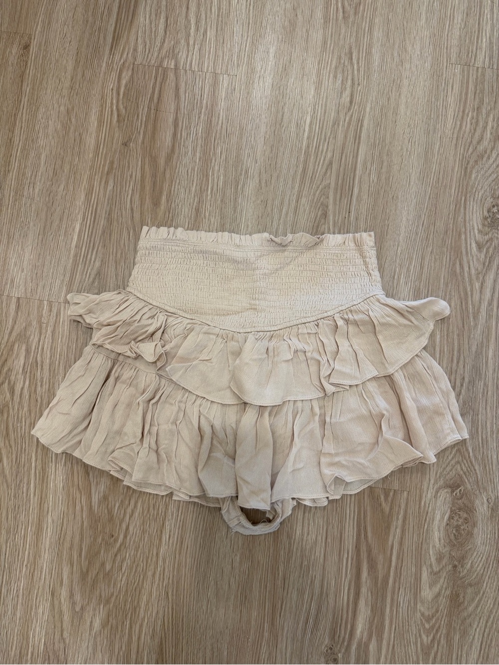 Mustard Seed Cream Ruffle Skort